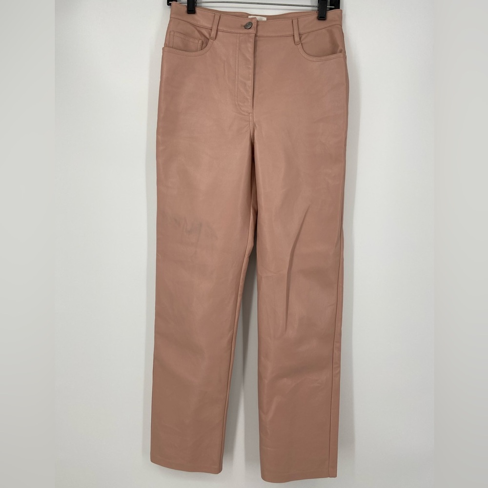Aritzia Wilfred Vegan Leather‎ pants, pleather, faux leather, straight Leg, SZ 4
